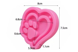 Molde silicona corazon con huella